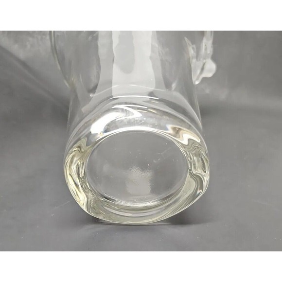 Tall Clear Mikasa (Unsigned) Vase With Flared Top And Frosted Floral - Picture 5 of 6